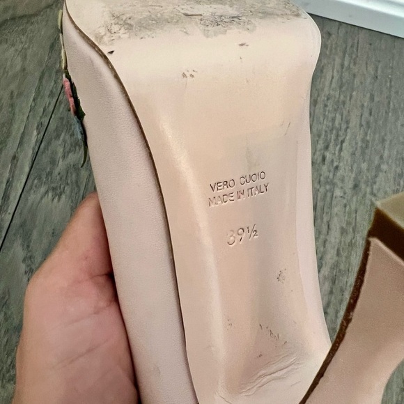 Authentic Valentino RED Blush Heels with Floral Embellishments - Picture 5 of 6